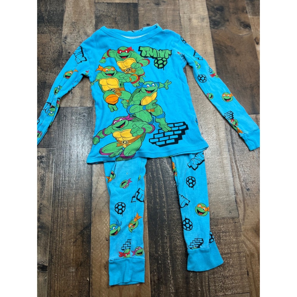 Nickelodeon TMNT Teenage Mutant Ninja Turtles‎ Blue Pajama Set Boys Size 8